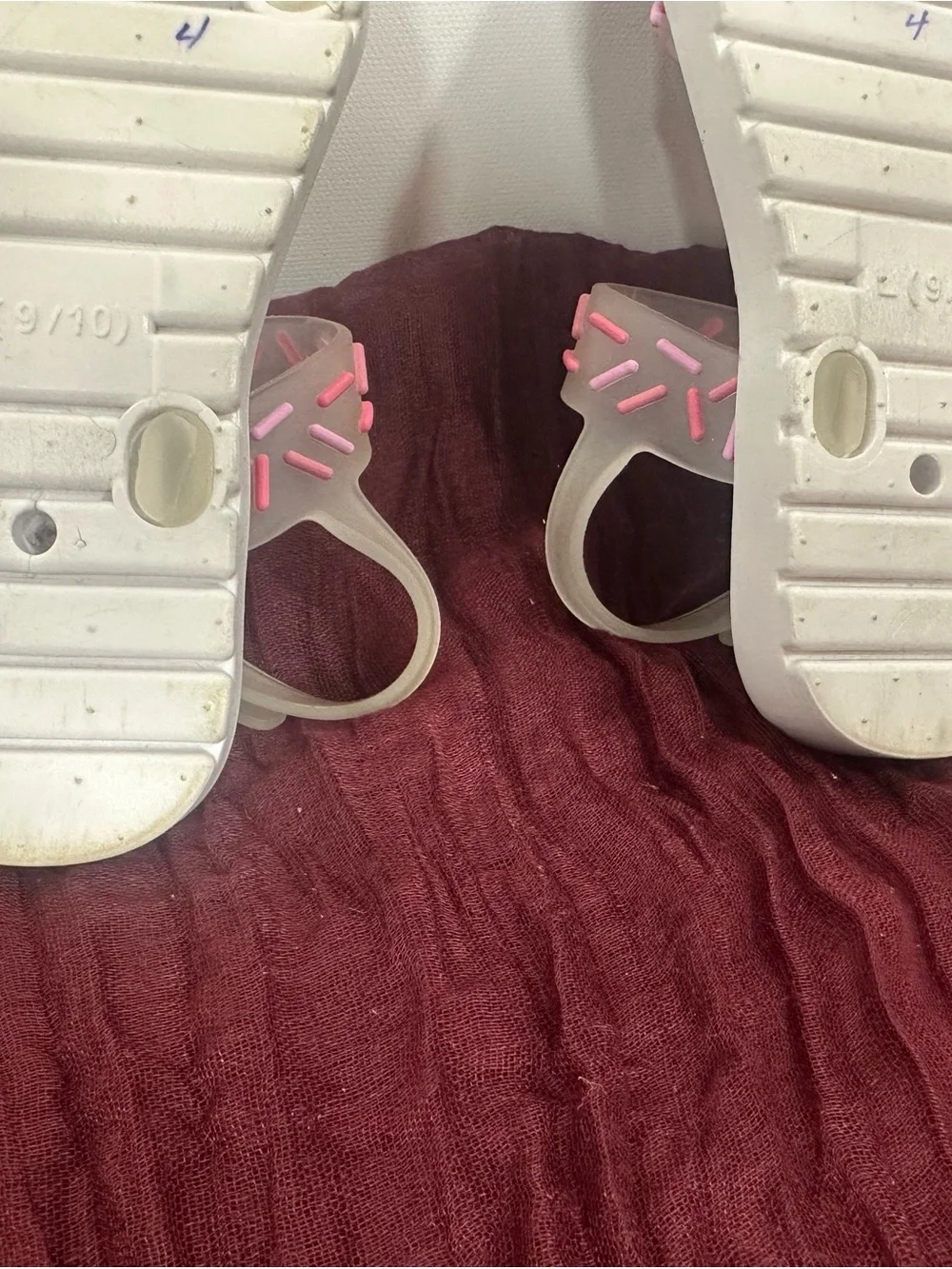 Chatties Girls Sandals Size 9/10 Pink Glitter Sprinkle Jelly Summer Shoes